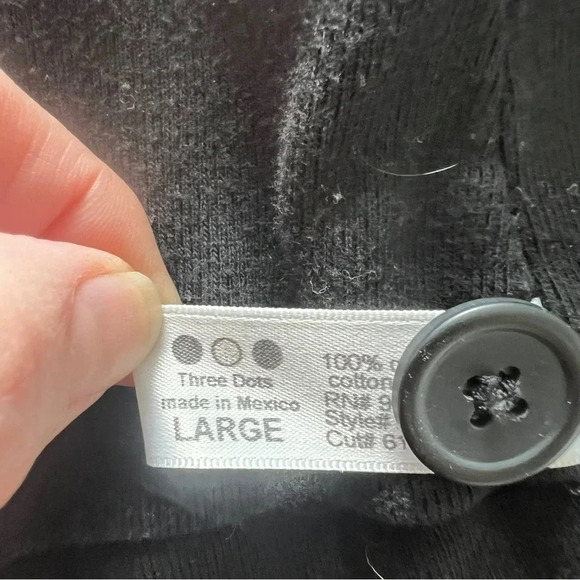 THREE DOTS Women’s Soft Cotton One-Button Blazer - Black - Size Large - Picture 5 of 8